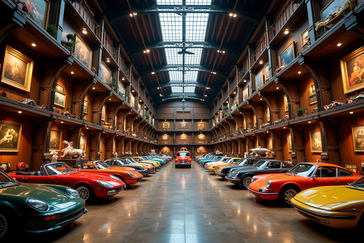 Grand musée privé avec étagères de collections variées